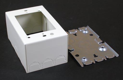 The Wiremold Co - Wiremold 5747WH 4-5/8 x 2-7/8 x 1-3/8" White Steel 1-Channel Raceway 1-Gang Shallow Switch and Receptacle Box