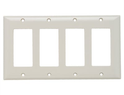 Pass & Seymour / Legrand - Pass & Seymour SP264-LA 4Gang Wallplate, Decorator, Light Almond