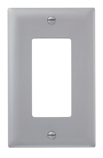 Pass & Seymour / Legrand - Pass & Seymour TP26-GRY 1Gang Wall Plate, Decorator, Nylon, Standard - Gray