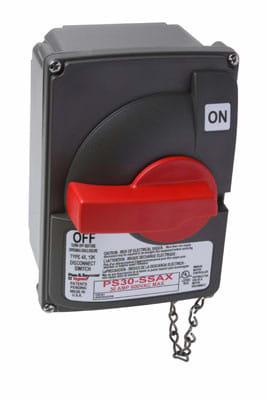 Pass & Seymour / Legrand - Pass & Seymour PS30-SSAX Non-Fusible Safety Switch w/ Auxillary Contact, 30A 600 VAC