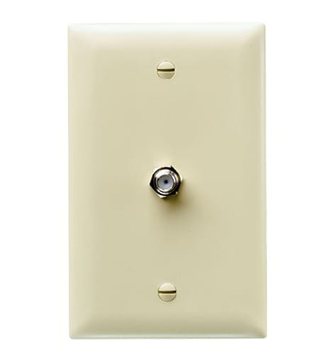 Pass & Seymour / Legrand - Pass & Seymour TPCATV-I 1 Ghz F-Coupler Wall Plate, Ivory (M10)