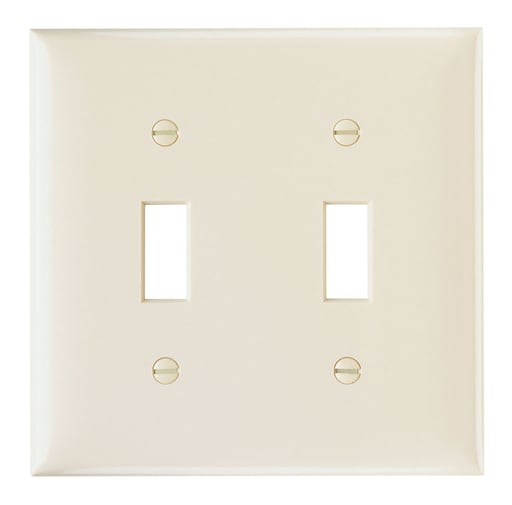 Pass & Seymour / Legrand - Pass & Seymour SP2-LA 2Gang Wall Plate, 2-Toggle Switch, Standard - Light Almond