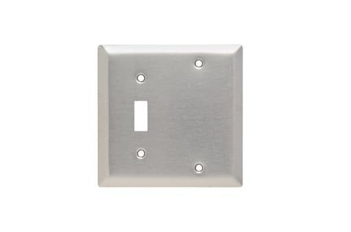 Pass & Seymour / Legrand - Pass & Seymour SS113 2Gang Wall Plate, Toggle / Blank, Standard - Stainless Steel
