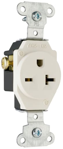 Pass & Seymour / Legrand - Pass & Seymour 5851-LA Heavy-Duty Spec Grade Single Receptacle, Side Wire 20Amp 250Volt, Light Almond
