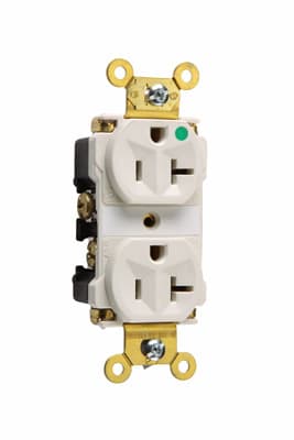 Pass & Seymour / Legrand - Pass & Seymour 8300-LA Extra Heavy-Duty Hospital Grade Duplex Receptacle, Back & Side Wire, 20A 125V - Light Almond