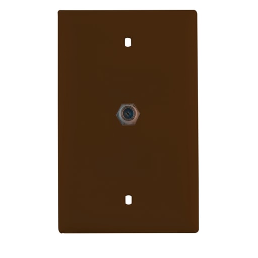 Pass & Seymour / Legrand - On-Q TPCATV 1-Gang 1-F-Coaxial Connector Brown Nickel Plated Steel Standard Communication Wallplate