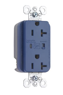 Pass & Seymour / Legrand - Pass & Seymour 5362-BLSP Surge Protective Extra Heavy-Duty Duplex Receptacle, Back and Side Wire, 20Amp 125Volt, Blue