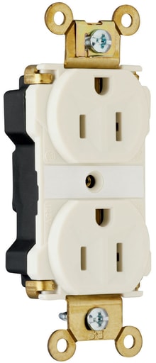 Pass & Seymour / Legrand - Pass & Seymour PT5262-ALA PlugTail™ Industrial Extra Heavy-Duty Spec Grade Duplex Receptacle, 15A 125V - Light Almond