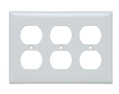 Pass & Seymour / Legrand - Pass & Seymour SP83-W 3Gang Wall Plate, 3 Duplex Receptacles, Standard - White