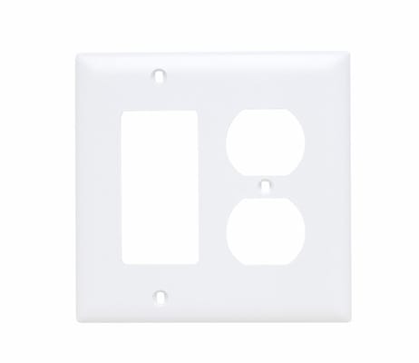 Pass & Seymour / Legrand - Pass & Seymour TP826-W 2Gang Wall Plate, Decorator / Duplex Receptacle, Nylon, Standard - White