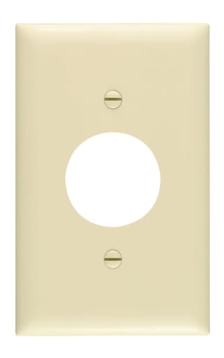Pass & Seymour / Legrand - Pass & Seymour TP7-I 2Two-Gang Wall Plate, Single Receptacle, Nylon, Standard - Ivory