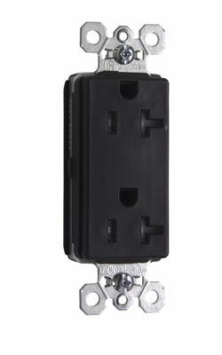 Pass & Seymour / Legrand - Pass & Seymour PTTR26362 PlugTail™ Tamper-Resistant Decorator Spec Grade Duplex Receptacle, 20A 125V - Brown
