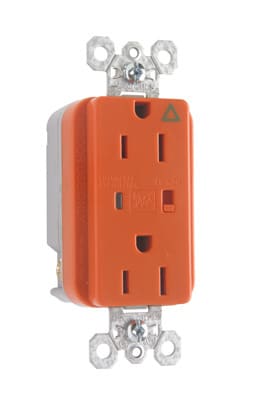 Pass & Seymour / Legrand - Pass & Seymour IG5262OSP Isolated Ground Surge Protective Duplex Receptacle, Back & Side Wire, 15A 125V - Orange