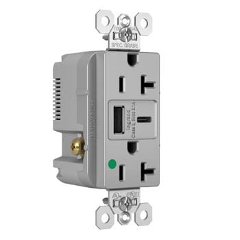 Pass & Seymour / Legrand - P&S TR20HUSBACGRY 20A 125V DUP HGTR