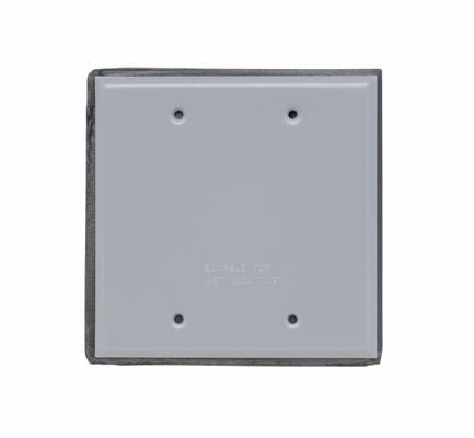 Pass & Seymour / Legrand - Pass & Seymour WPB2-G 2-Gang Gray Aluminum Blank Weatherproof Cover with Gasket