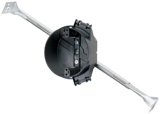Pass & Seymour / Legrand - Pass & Seymour S1-20-HAC 4" Round Ceiling Box w/ 16-24" Adjustable Bar Hanger, 2-3/16" Deep, Thermoplastic, 20.25cu.in