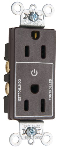 Pass & Seymour / Legrand - Pass & Seymour 26252-CHBK 15A 125V Half Control Decorator Receptacle Black