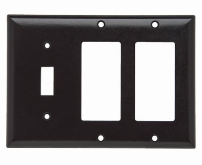 Pass & Seymour / Legrand - Pass & Seymour SP1262 3Gang Wall Plate, 1-Toggle 2-Decorator, Standard - Brown
