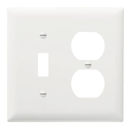 Pass & Seymour / Legrand - Pass & Seymour TP18-W 2Gang Wall Plate, Toggle / Duplex, Nylon, Standard - White