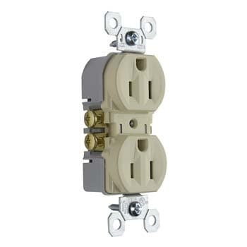 Pass & Seymour / Legrand - Pass & Seymour 3232-TRI Tamper-Resistant Duplex Grounding Receptacle. 15 Amp, 125 Volt, Ivory
