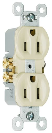 Pass & Seymour / Legrand - Pass & Seymour 3232-SLA Duplex Self Grounding Receptacle. 15 amp, 125 V. Light Almond