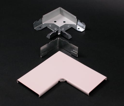 The Wiremold Co - Wiremold 2411D-FW 2400D-Series Divided Flat Elbow Fitting, Fog White