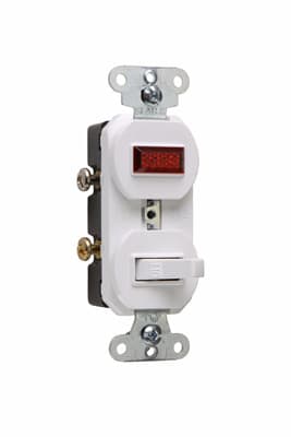Pass & Seymour / Legrand - Pass & Seymour 692-WG 15 Amps, 120 Volts, Single Pole, Single Pilot Light, Combination Switch, Grounding, White