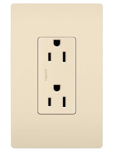 Pass & Seymour / Legrand - Pass & Seymour 885-LA Decorator Duplex Receptacle, 15Amp 125Volt, Side & Speedwire, Light Almond