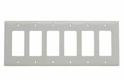 Pass & Seymour / Legrand - Pass & Seymour TP266-LA 6Gang Wall Plate, Decorator, Nylon, Standard - Light Almond