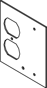 The Wiremold Co - Wiremold DGT-DP/B AF-Series Double-Gang Plate