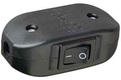 Pass & Seymour / Legrand - Pass & Seymour 5406-BK Heavy-Duty 1pole, ON-OFF, Feed-Thru Cord Appliance Switch - Black