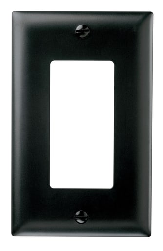 Pass & Seymour / Legrand - Pass & Seymour TP26-BK 1Gang Wall Plate, Decorator, Nylon, Standard - Black