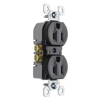Pass & Seymour / Legrand - Pass & Seymour 3232-TRBK Tamper-Resistant Duplex Grounding Receptacle. 15 Amp, 125 Volt, Black