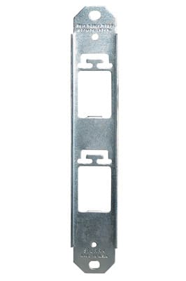 Pass & Seymour / Legrand - Pass & Seymour 342 Despard Tandem mounting strap with two vertical openings. Plate screw hole spacing 4 3/8. Bright Zinc.