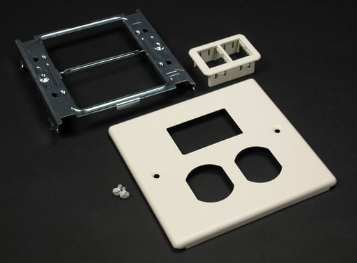 The Wiremold Co - Wiremold V4047BT 4047-Series Two-Gang Cover and Ortronics TrakJackI Mini Adapter Fitting