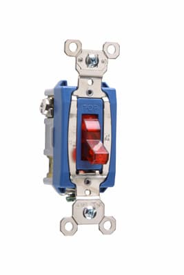 Pass & Seymour / Legrand - Pass & Seymour PS15AC1-RPL 1pole Pilot Lighted Switch, Back & Side Wire, 15A 120V - Red