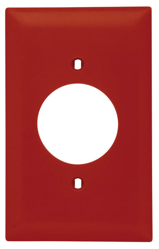 Pass & Seymour / Legrand - Pass & Seymour TP720-RED 1Gang Wall Plate, 1.5938" Power Outlet Receptacle, Nylon, Standard - Red