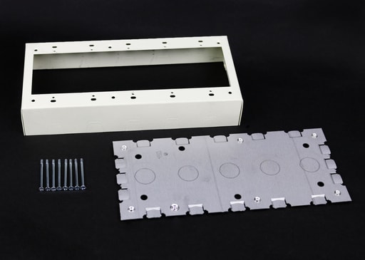 The Wiremold Co - Wiremold V5748-5 4-5/8 x 10-5/32 x 1-3/4" Ivory Steel 1-Channel Raceway 5-Gang Switch and Receptacle Box