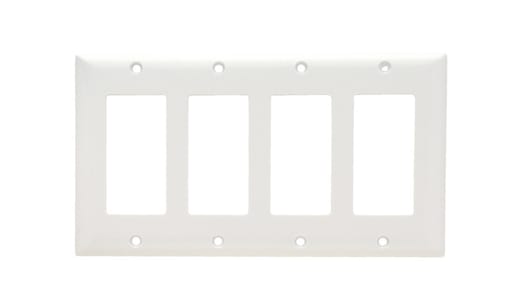 Pass & Seymour / Legrand - Pass & Seymour SP264-W 4Gang Wallplate, Decorator, White