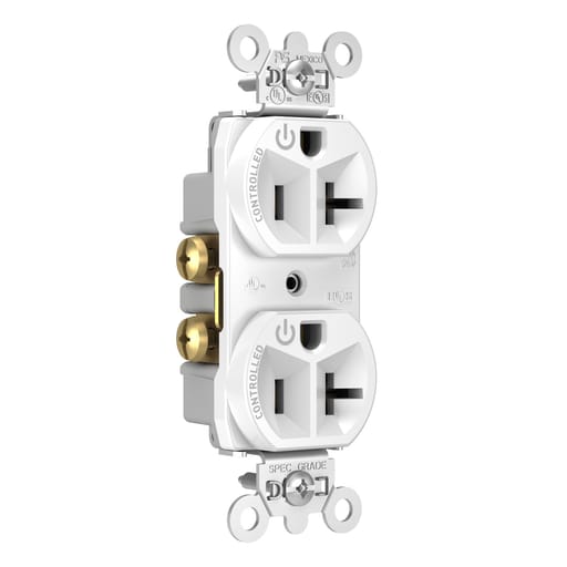 Pass & Seymour / Legrand - Pass & Seymour 5362CD-W 20A 125V Dual Control Duplex Outlet, White