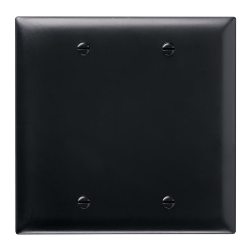Pass & Seymour / Legrand - Pass & Seymour TP23-BK 2Gang Wall Plate, Blank, Box Mount, Nylon, Standard - Black