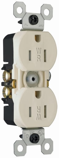 Pass & Seymour / Legrand - Pass & Seymour 3232-TRWRLA Weather-Resistant, Duplex Receptacle. 15 amp, 125 V. Light Almond