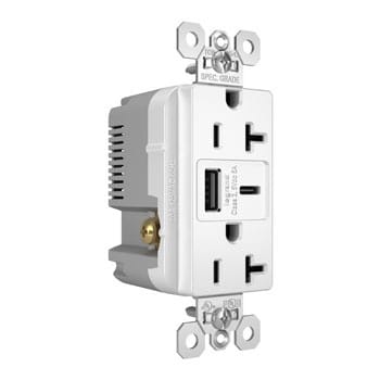 Pass & Seymour / Legrand - P&S TR20USBAC6W 20A 125V TR REC + U