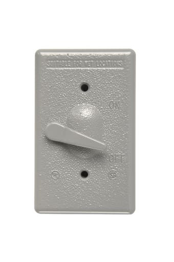 Pass & Seymour / Legrand - Pass & Seymour CA1-GL Cast Weatherproof Toggle Switch Cover with Actuating Lever, Mounts Directly Over Switch - Gray