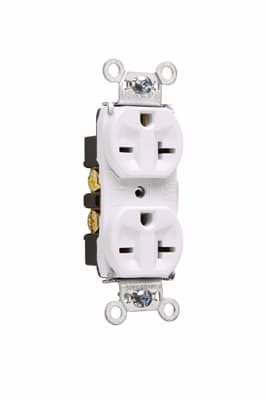 Pass & Seymour / Legrand - Pass & Seymour 5862-I Heavy-Duty Spec Grade Duplex Receptacle, Back & Side Wire, 20A 250V - Ivory