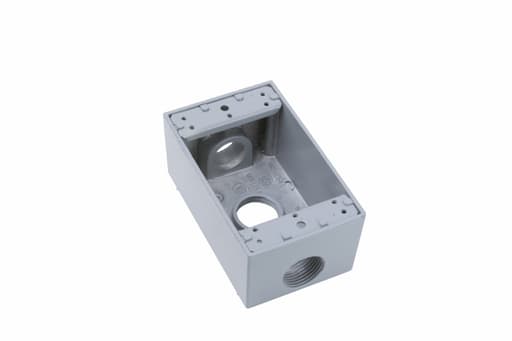 Pass & Seymour / Legrand - Pass & Seymour WPB33 3/4 Inch 18.5 In. Gray Die-Cast Aluminum 1-Gang 3-Hole Surface Mounting Weatherproof Box