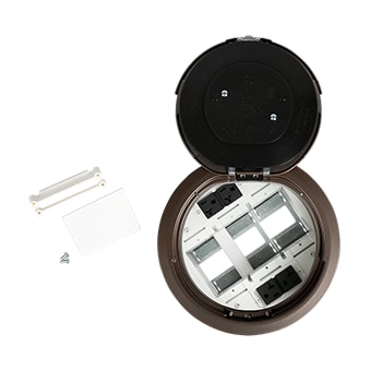 The Wiremold Co - Wiremold 8ATC2PBZ 8AT-Series Prewired Evolution™ Poke Thru Device, Surface Style Cover, Bronze