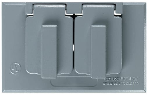 Pass & Seymour / Legrand - P&S CA8BRH WP 1G HORIZ DUPLEX COVER