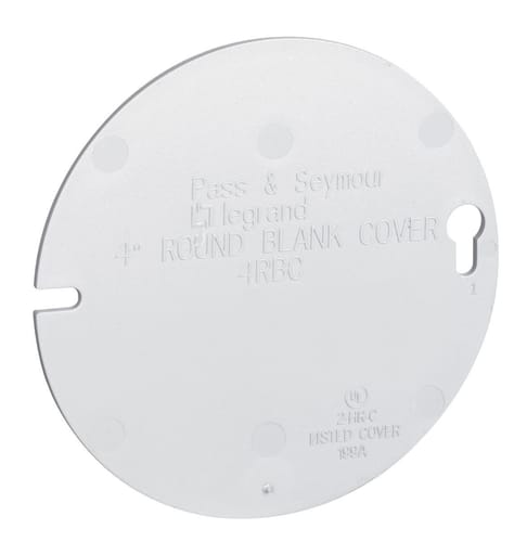 Pass & Seymour / Legrand - Pass & Seymour 4RBC 4" Round Flat Blank Box Cover, Gray