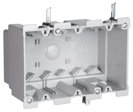 Pass & Seymour / Legrand - Pass & Seymour S3-52-W 3-Gang Mounting Old Work Switch & Outlet Box, 3-1/32" Deep, 52 cu.in
